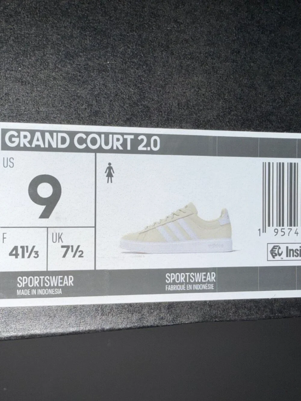 adidas women GRAND COURT 2.0 SHOES, size 9, beige - Picture 5 of 5